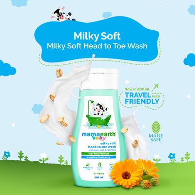 Milky Soft Head to Toe Wash With Oats, Milk, and Calendula for Babies- 200 ml