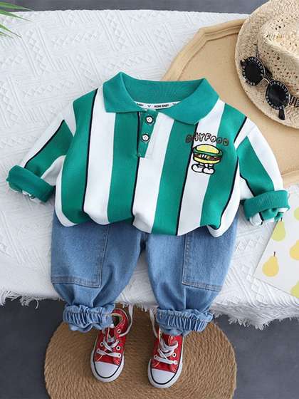 Googo Gaaga Boys Striped T-shirt with Trousers