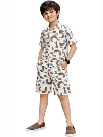 KUCHIPOO Boys Printed Shirt with Shorts