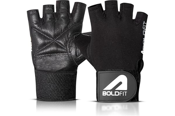 Boldfit Gym Gloves for Men Workout Unisex Hand Gloves for Gym for Men & Women with Wrist Support for Weightlifting, Workout Comfortable Fit Bike Riding, Cycling Handgloves - Warrior Black