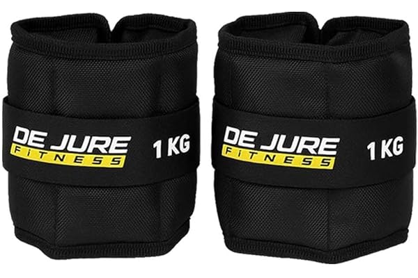 De Jure Fitness Adjustable Ankle & Wrist Weights Pair (1KG x 2) for Men & Women | Strength Training, Walking, Running, Workout, Yoga | Comfortable, Durable | Z Black – 2KG
