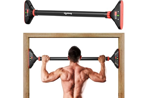 Lifelong Adjustable Pull-Up Bar for Home Gym | No Screws Hanging Bar, Adjustable Length (74-97cm), Doorway Chin-Up Bar, Gym Equipment for Men Workout, Strength Training, Weight Capacity (200kg)