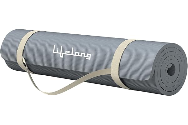 Lifelong LLYM92 Yoga mat for Women & Men EVA Material 4mm Anti-Slip Mat for Workout|Exercise Mat For Home Gym | Yoga Mat-For Gym-Workout and Yoga Exercise I Grey