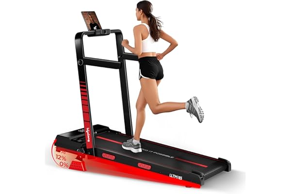 Lifelong Walking Pad Treadmill | 4 HP Motor | Foldable Handle | LED Display & Remote Control | 2-Level Manual Incline | Anti-Slip Belt | Compact Under Desk Running Machine for Home & Office