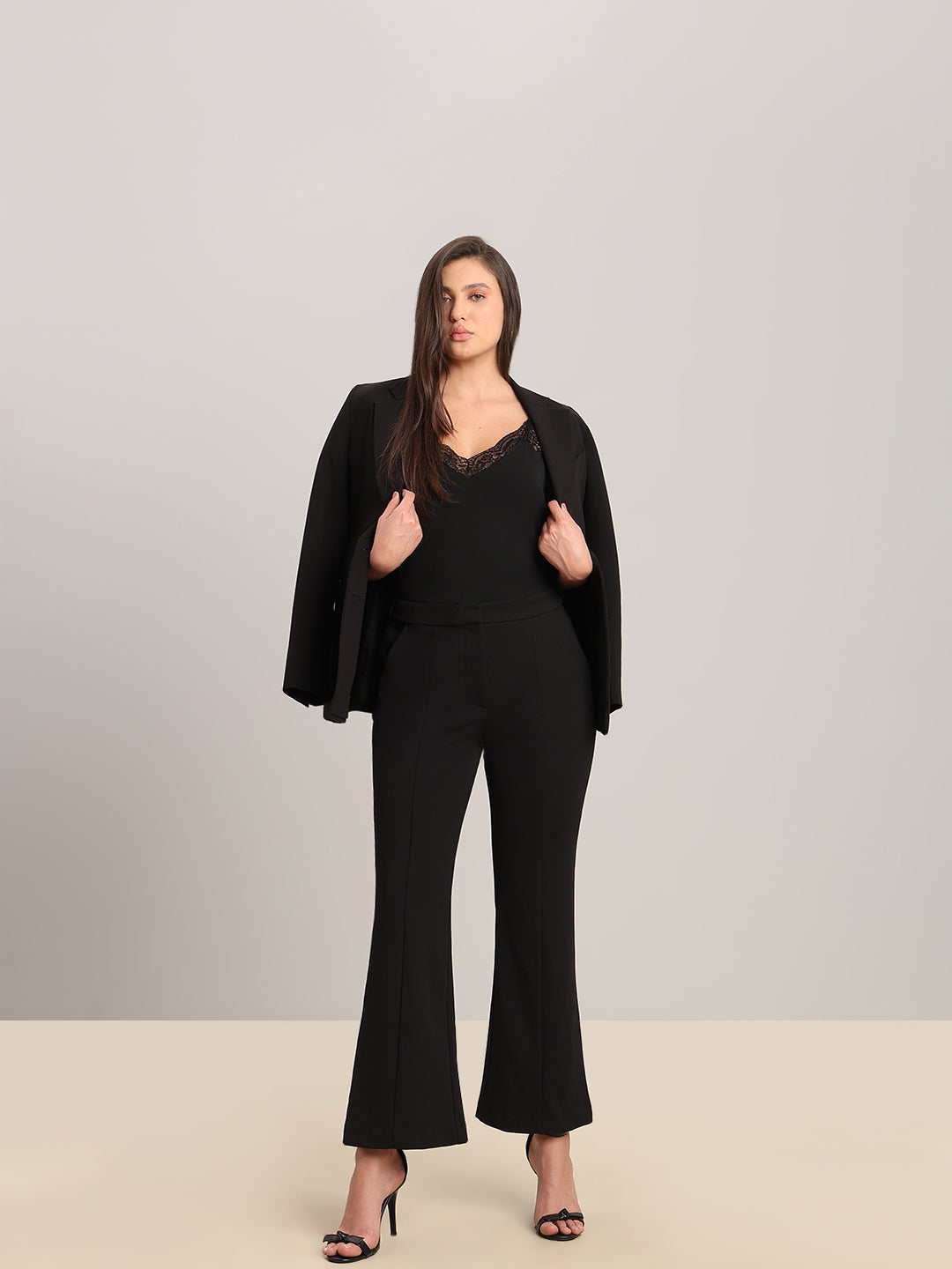 Black High Rise Flared Pants