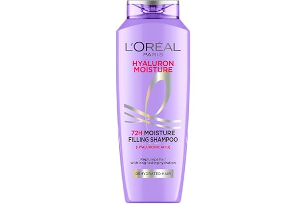 L Oréal Paris Moisture Filling Shampoo, With Hyaluronic Acid, For Dry & Dehydrated Hair, Adds Shine & Bounce, Hyaluron Moisture 72H, 340Ml.