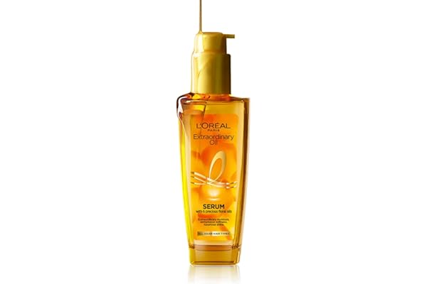 L'Oreal Paris Extraordinary Oil Hair Serum Powered by Floral Oils for All Hair Types, Volume- 100 ml, Makes hair frizz-free, stronger, shiny and provides UV and Heat Protection, Lightweight Formula