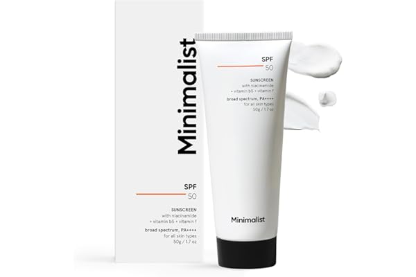 Minimalist Cream Sunscreen SPF 50 Lightweight With Multi-Vitamins, No White Cast, Broad Spectrum PA ++++ Acne Safe For Unisex, 50g