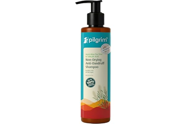 Pilgrim Australian Tea Tree Non-Drying Anti-Dandruff Shampoo 200 ml | Removes Dandruff from Source | Helps with Itching, Irritation | Strong & Smooth Hair | For Men & Women