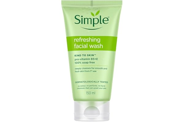 Simple Kind To Skin Refreshing Facial Wash 150 ml | 100% Soap-Free Facewash that doesn't dry out your skin| For All Skin Types
