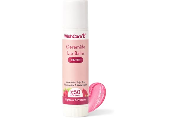 WishCare Tinted Lip Balm SPF 50 PA+++ | Brightening Lip Balm for Dark Lips | In-Vivo Tested | Kojic Acid & Niacinamide | For Women | 5g